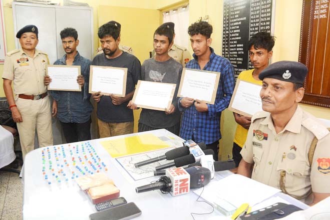 Five drug peddlers were arrested with Brown Sugar at East Tripura police station on May 10