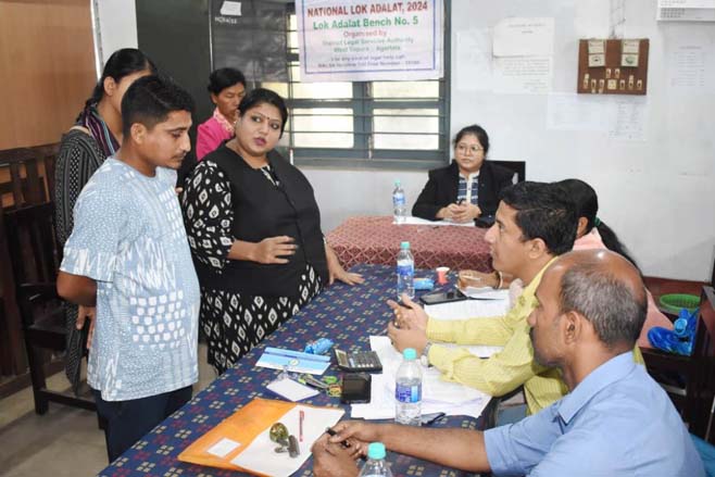 A view of Lok Adalat at Agartala District Court on May 11